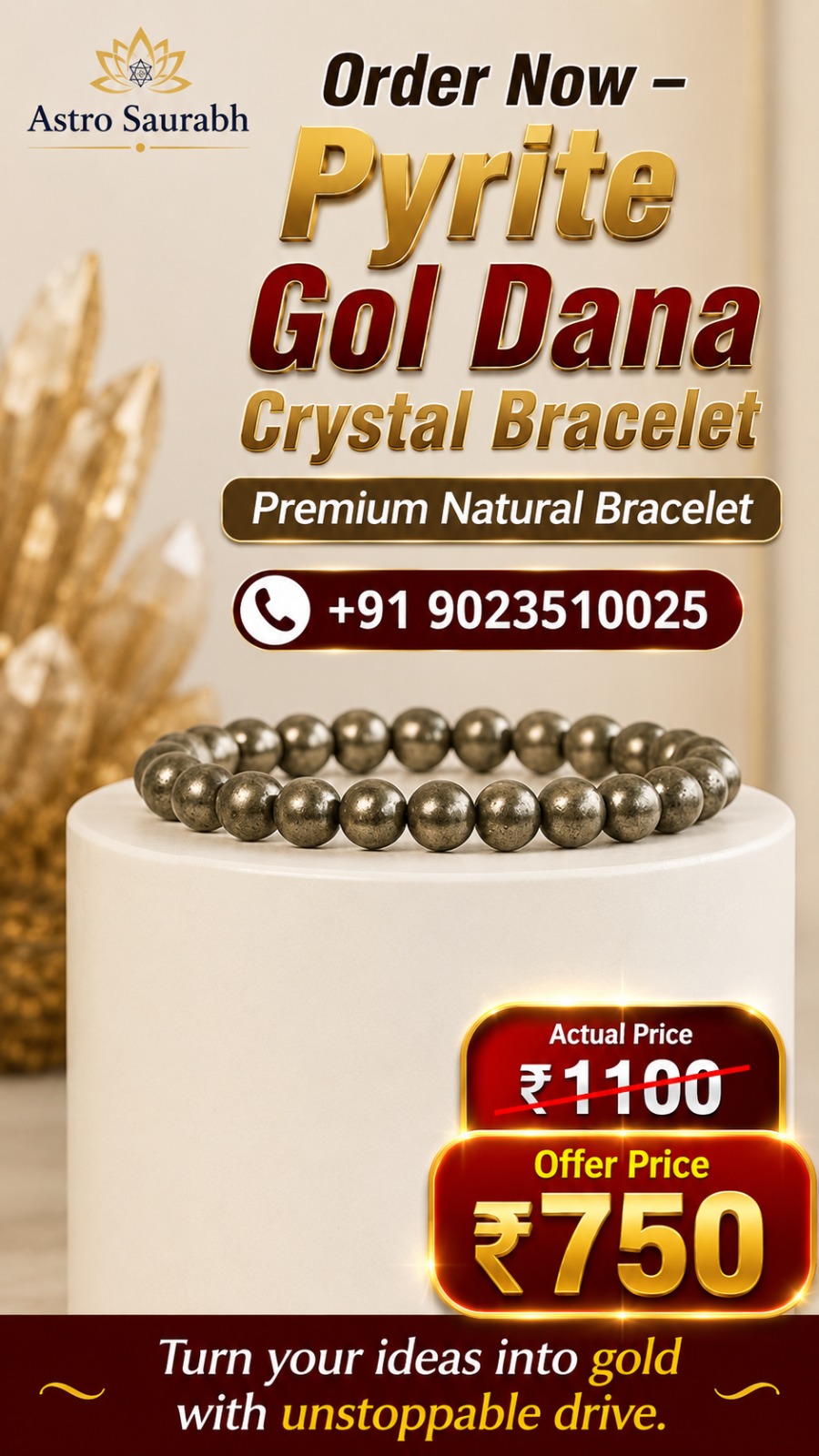 Pyrite Gol Dana crystal bracelet