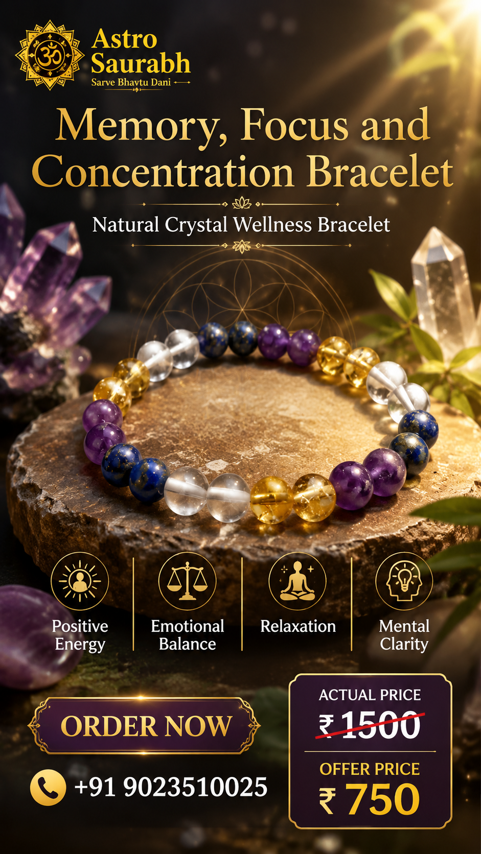 Memory, Focus And Concentration Bracelet