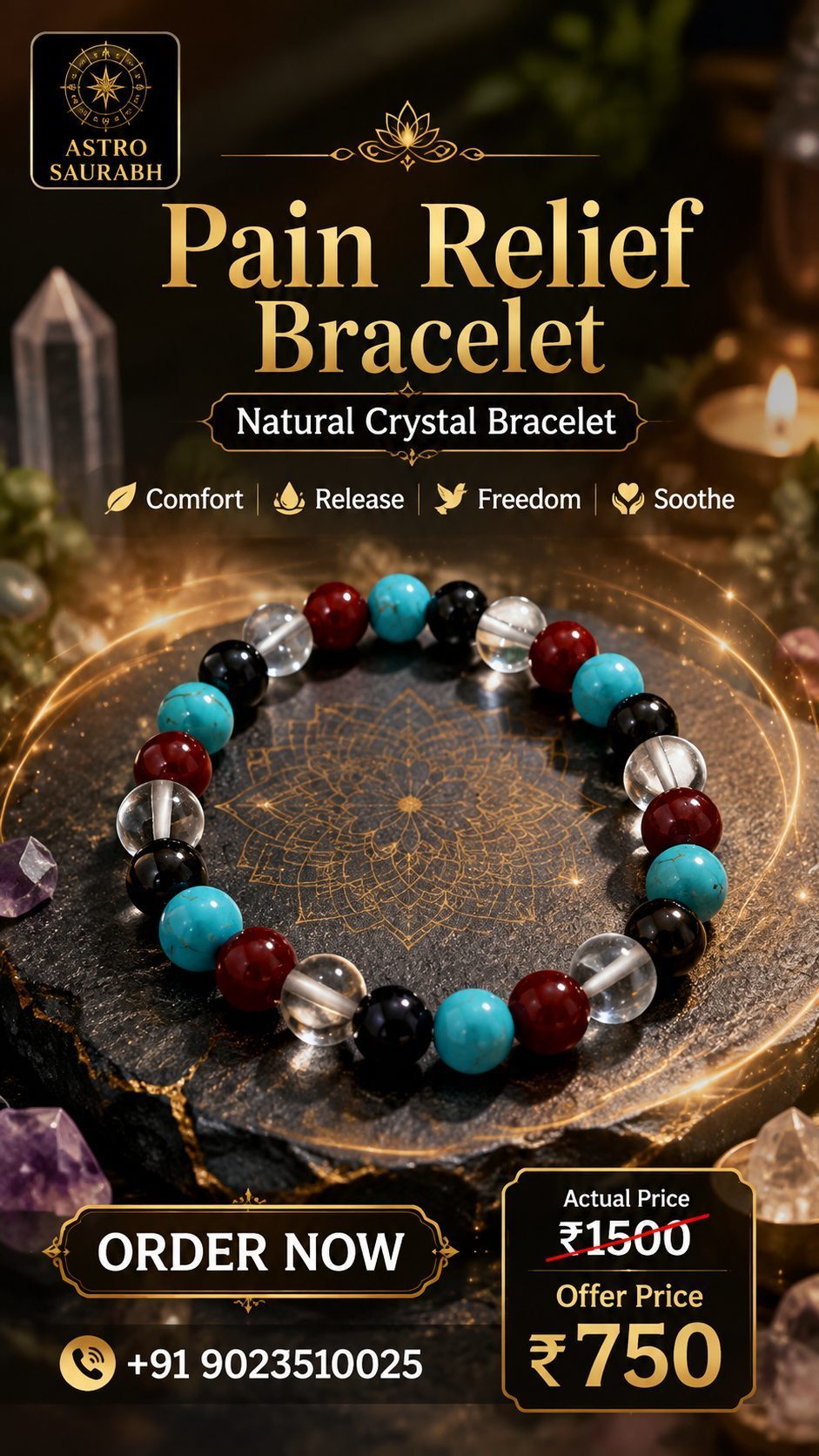 Pain Support Gemstone Bracelet