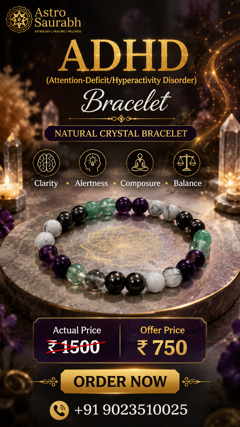 ADHD (Attention Deficit/ Hyperactivity Disorder) Relief Bracelet